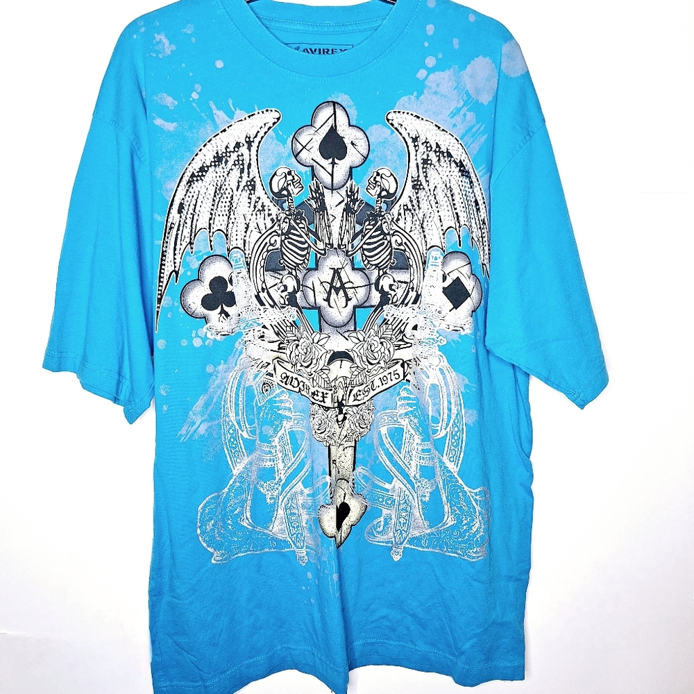 Y2K AVIREX brand " Rise Up and Ride" Biker Core t-shirt size XL.